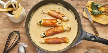 Hähnchenbrustfilets in Salbei-Champignon-Sauce