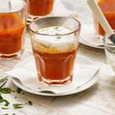 Tomaten-Cappuccino mit Rucola-Schaum