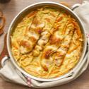 Geflügelspieße in Gemüse-Sauce