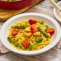 Spaghetti mit Spargel-Garnelen-Hollandaise