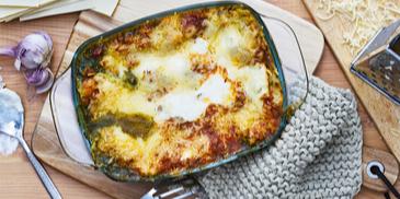 Lasagne mit Grünkohl und Thüringer Bratwurst