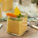 Mango-Papaya-Creme mit Minze-Sirup