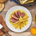 Karamellisierter Spargel mit Entenbrust