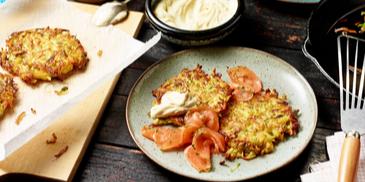 Spargel-Rösti mit Lachs