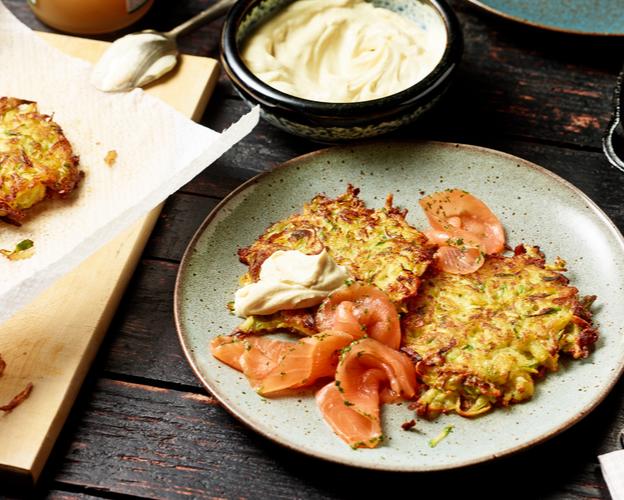 Spargel-Rösti mit Lachs