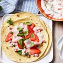Putenwraps mit Erdbeer-Frischkäse