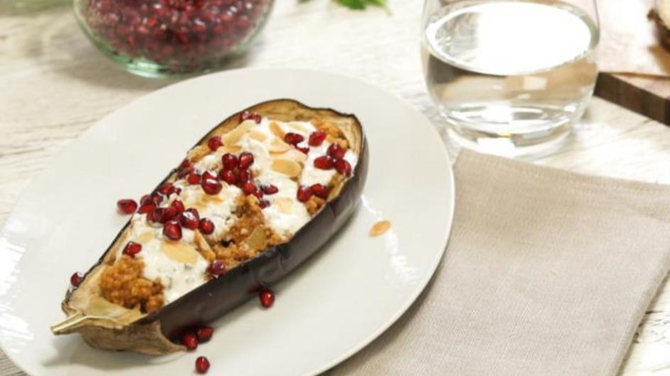 Gefüllte Auberginen mit Couscous und Feigen