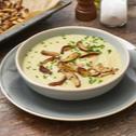 Blumenkohl-Sellerie-Süppchen mit Pilzen (vegan)
