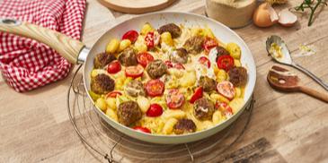 Gnocchi-Tomatenpfanne mit Lauch
