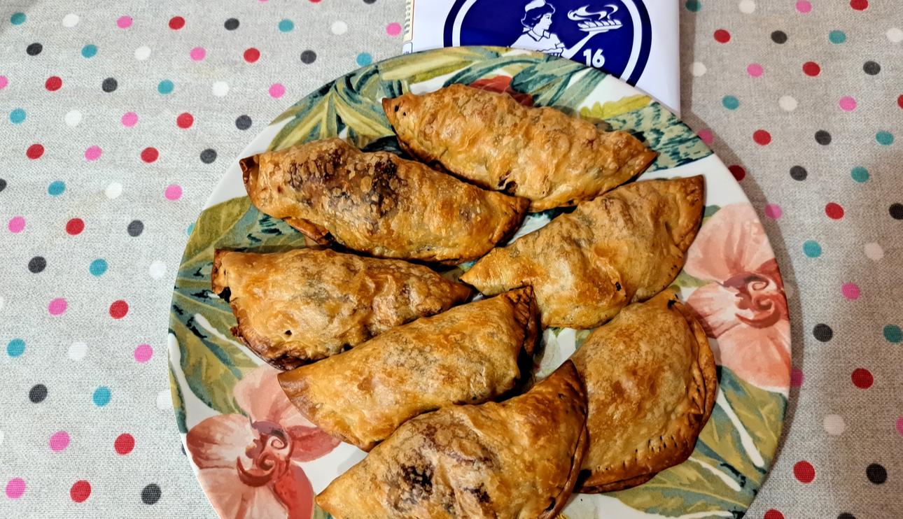 Empanadillas de carne picada, maíz y champiñones de Cristina Guillén de Poveda (Murcia)