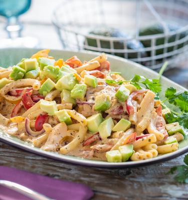 Cremige Fajita Pasta mit Avocado