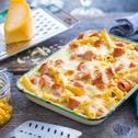 Nudel-Gratin mit Würstchen Rezept