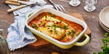 Paprika-Sahne Hähnchen im Kartoffelbett