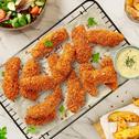 Chicken Nuggets und Kartoffel-Wedges im Airfryer
