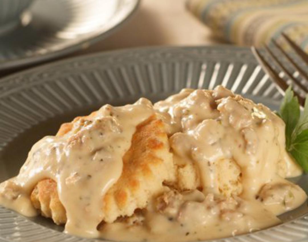 Down-Home Sausage Gravy Over Biscuits | Very Best Baking