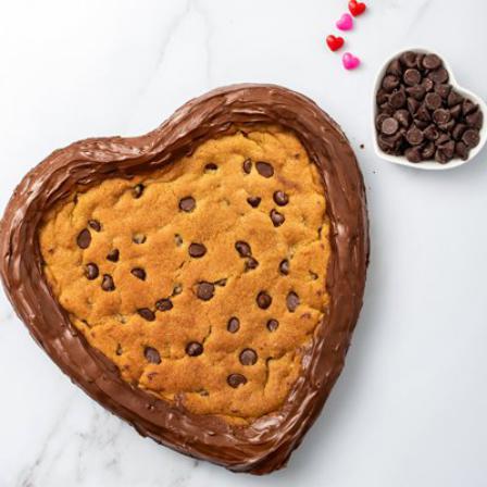 Easy Giant Heart Shaped Chocolate Chip Cookie for Valentine's Day