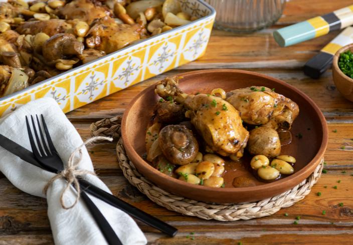 Pollo con almendras