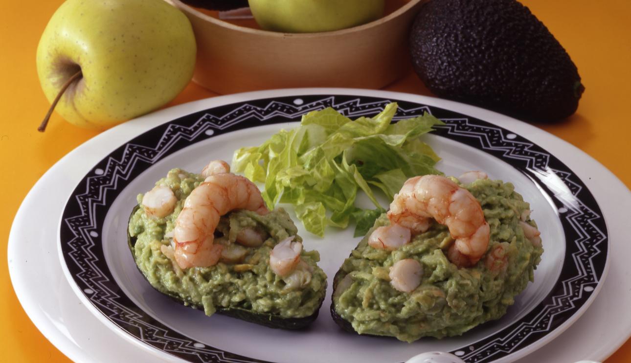 Aguacates con gambas