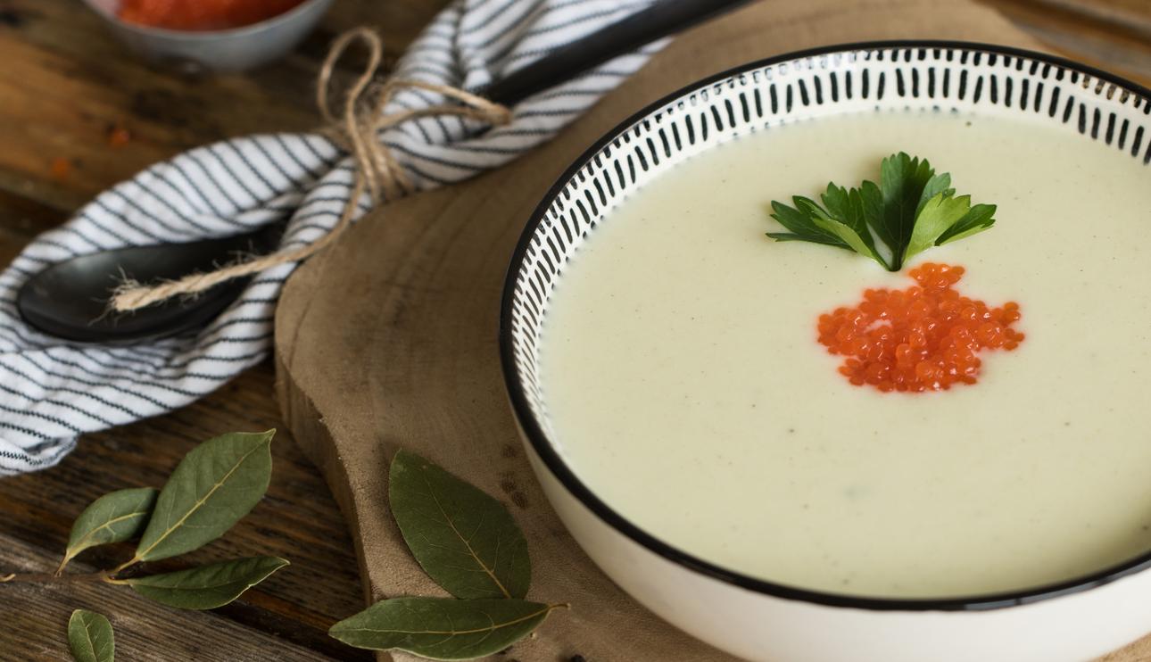 Crema de patatas y bacalao