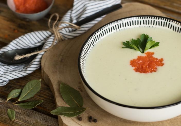 Crema de patatas y bacalao