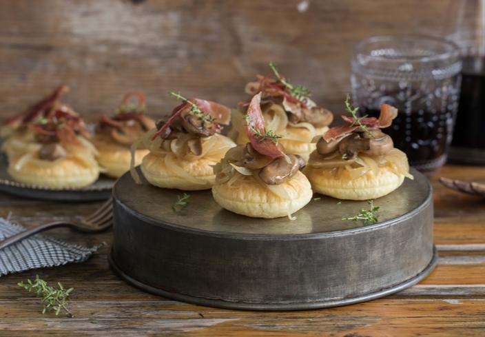 Bocaditos de jamón y setas
