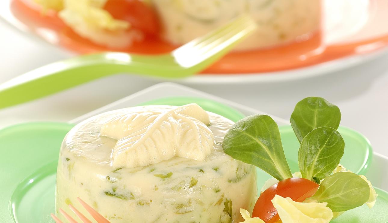 Flan de lechuga y calabacín