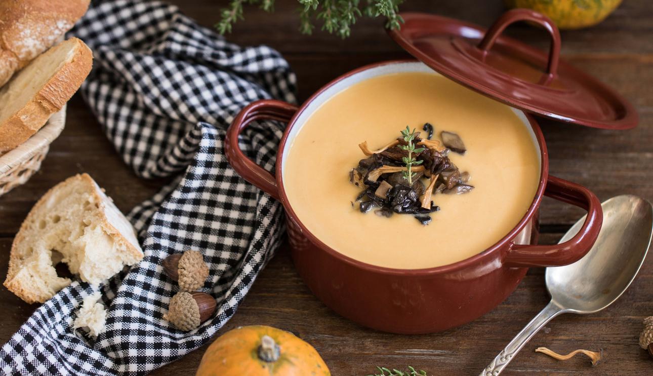 Crema de calabaza y alubias