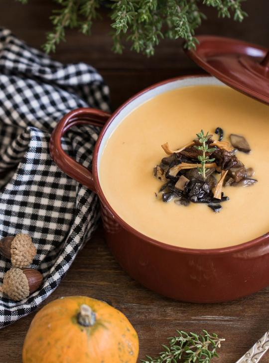 Crema de calabaza y alubias