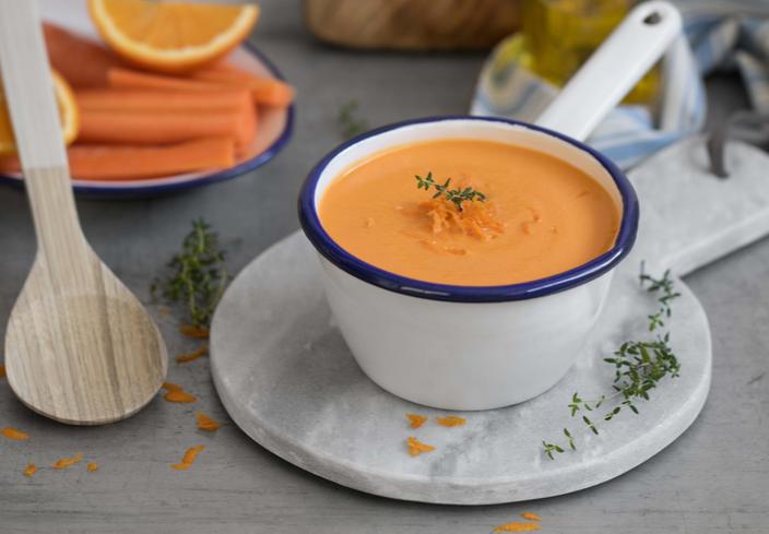 Crema de zanahorias a la naranja