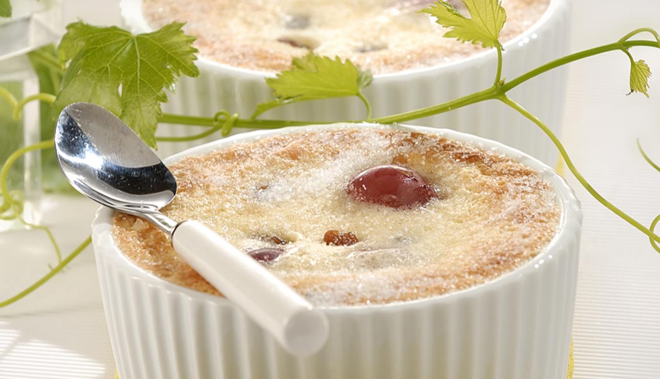 Flan de uvas y pasas
