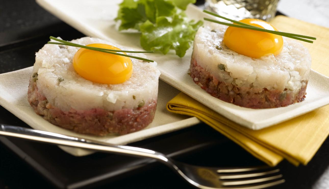 Tartar de bonito y rape marinado con jugo MAGGI