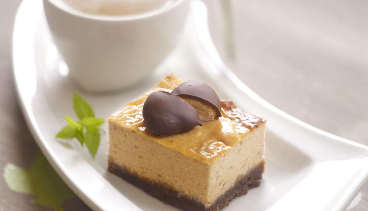 Tarta de queso y castañas con chocolate