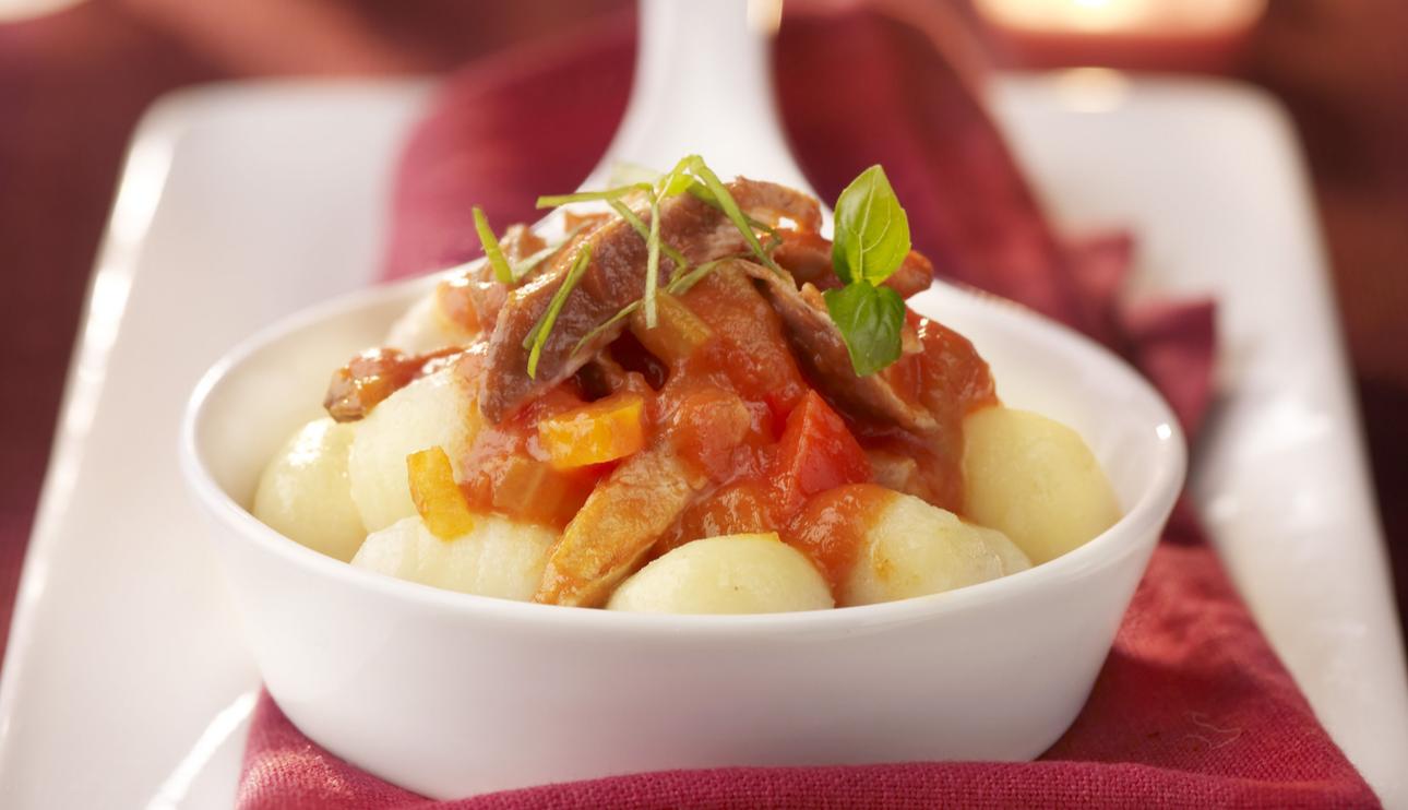 Gnocchi con ragú de pato
