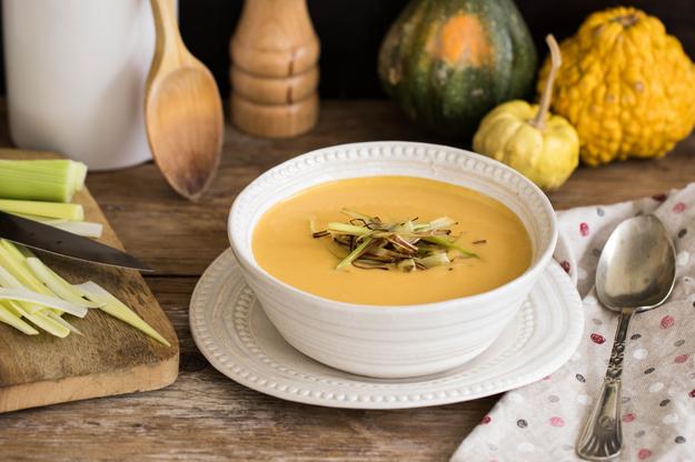 Crema de calabaza y puerros