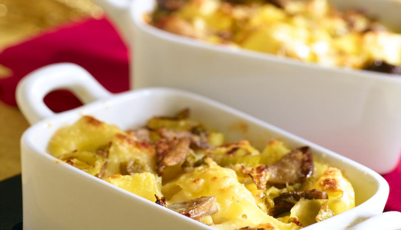 Tagliatelle con setas y foie