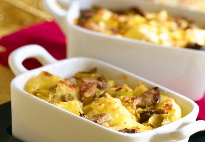Tagliatelle con setas y foie
