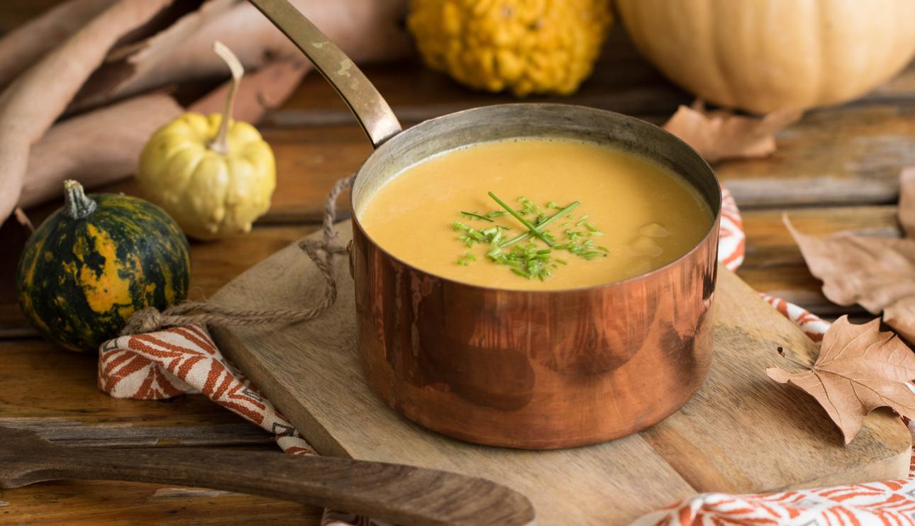 Crema de calabaza y manzana