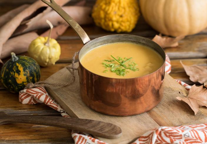 Crema de calabaza y manzana