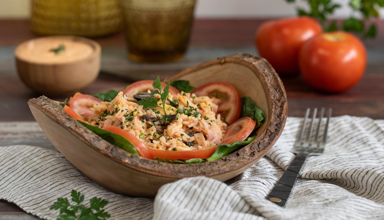 Ensalada de arroz y atún
