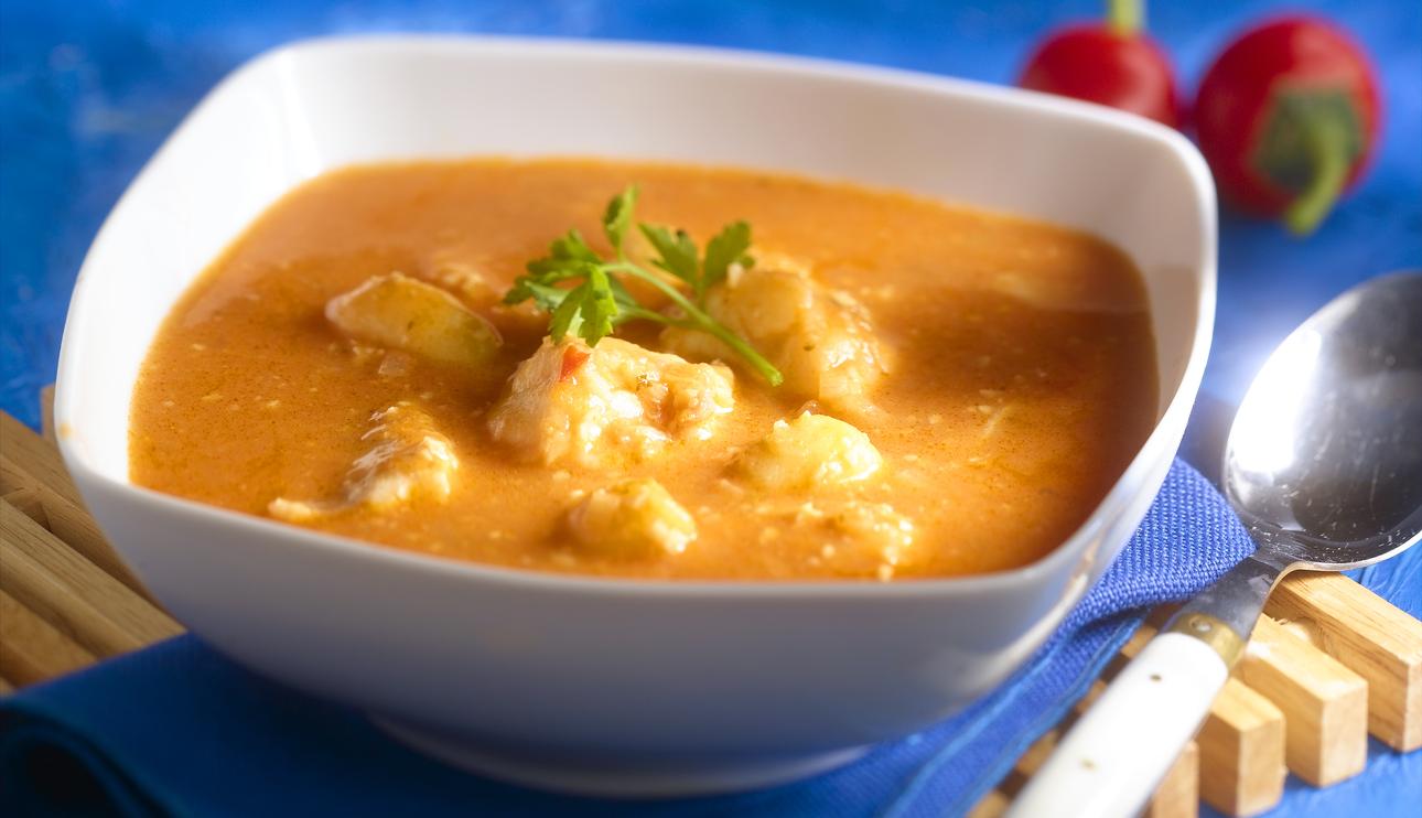 Potaje de pescado y gnocchi