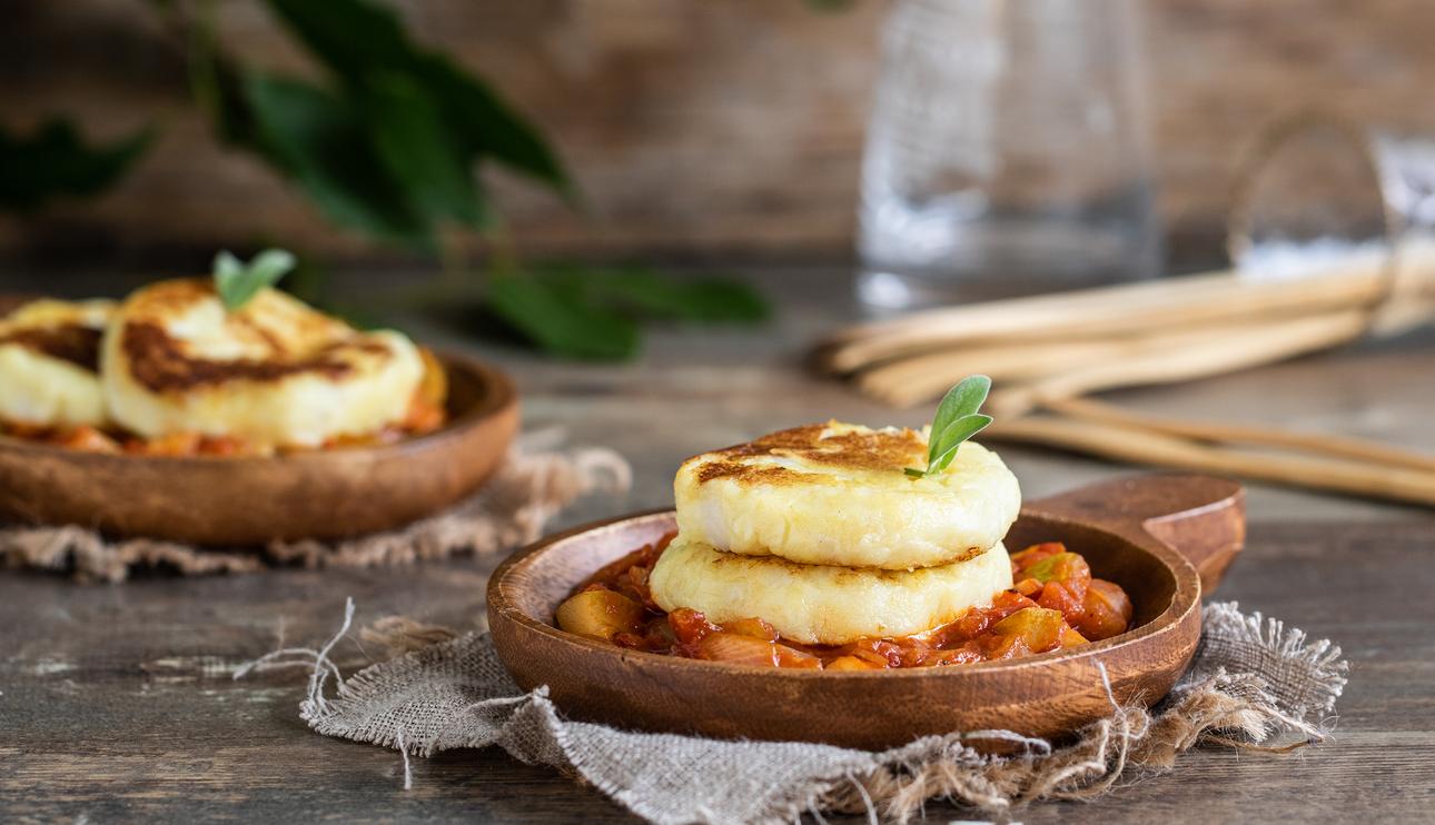 Tortitas de puré con bacalao