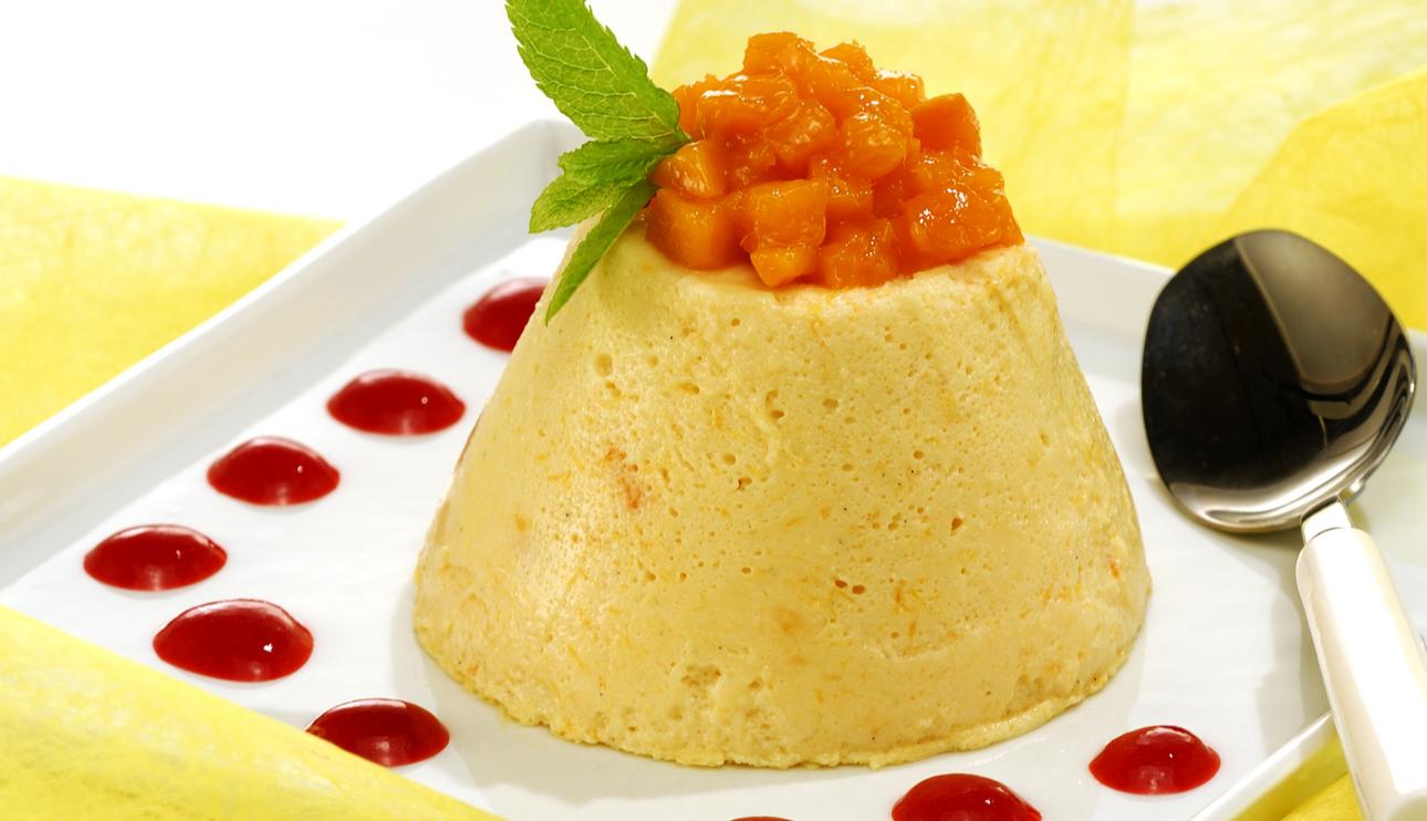 Bavarois de mango y frambuesas