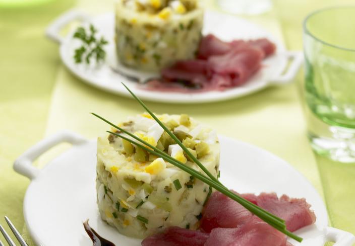 Tartar de patatas con bonito fresco