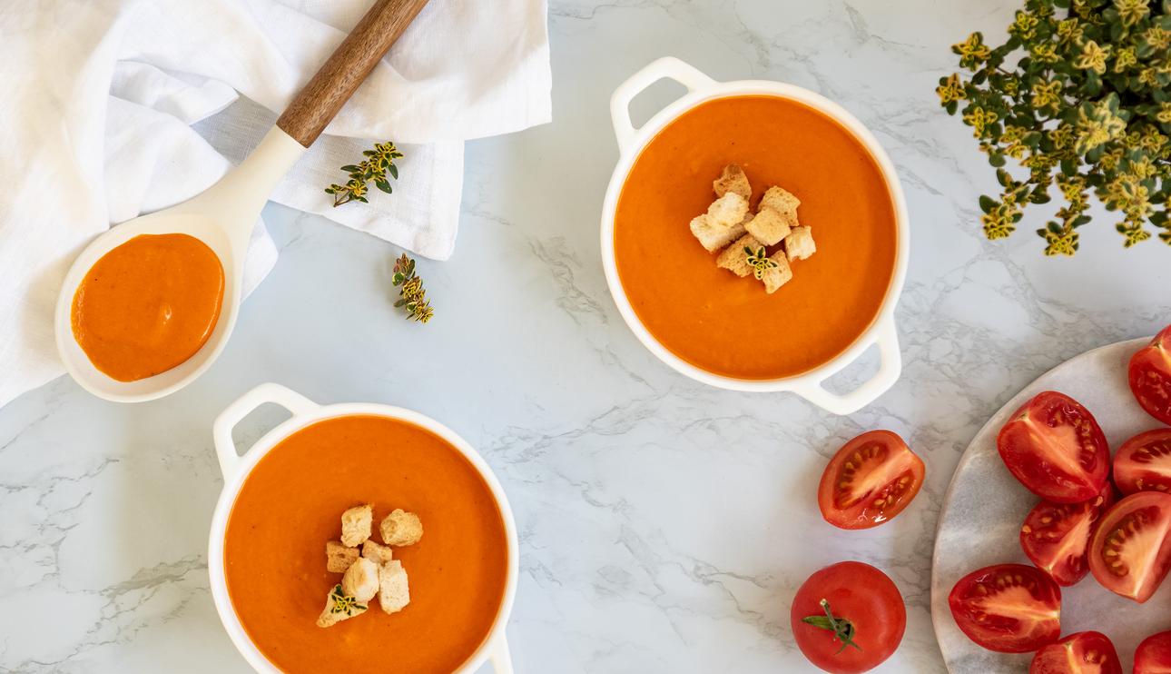 Crema de tomate y pimiento