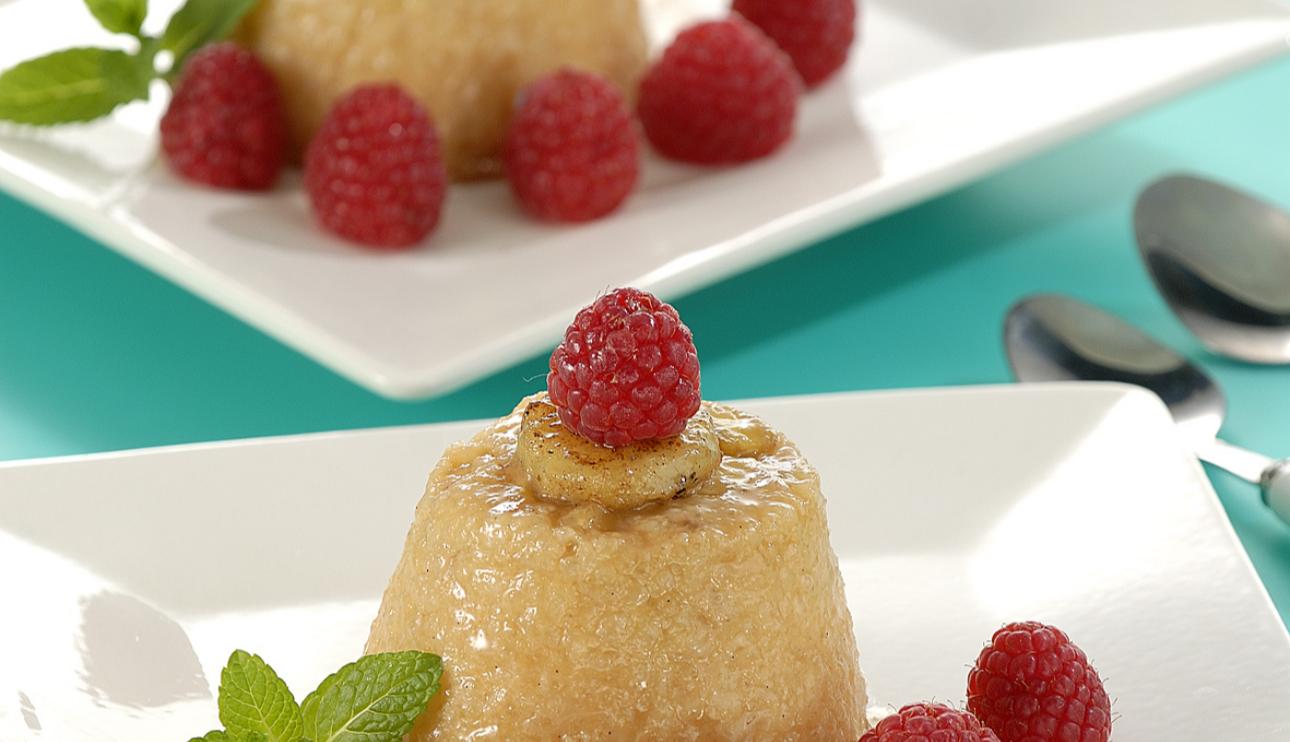 Flan de tapioca y plátano