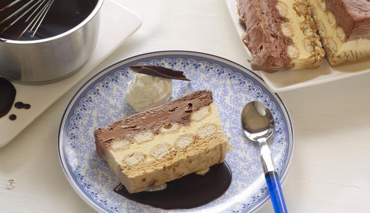 Terrina tricolor de helado