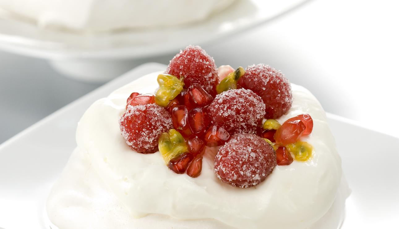 Pavlova de frambuesas