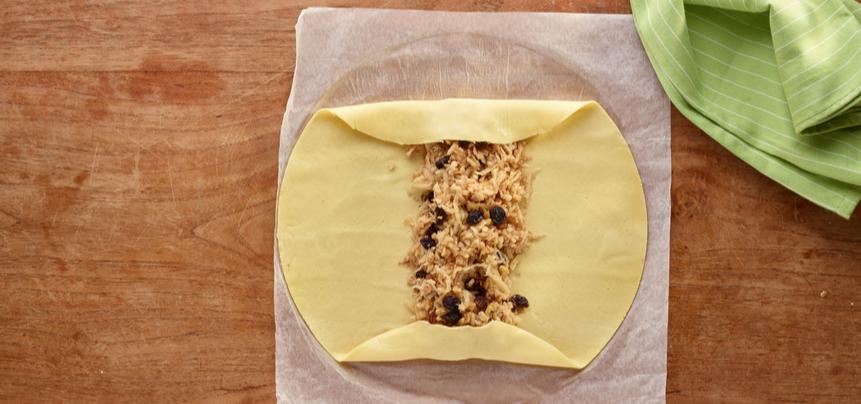 Strudel de manzana, nueces y pasas