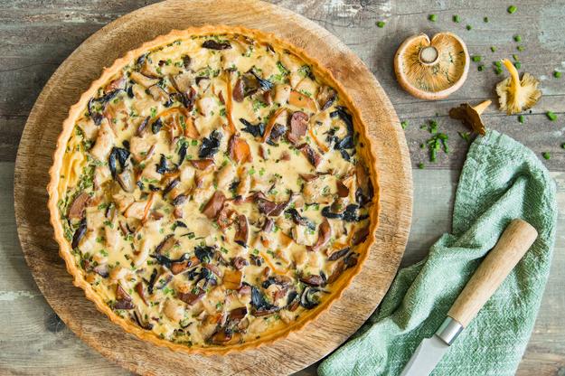 Quiche de pollo y setas