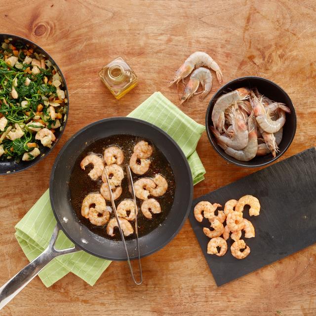 Empanada de espinacas y gambas